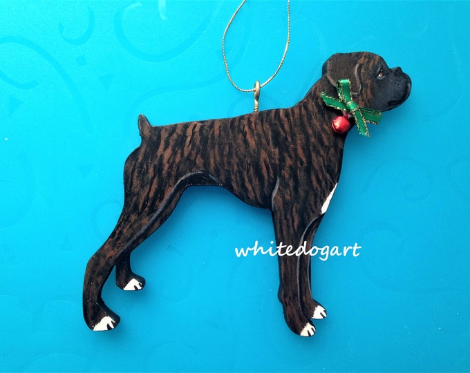 Custom Uncropped Brindle Boxer Christmas Ornament | Etsy