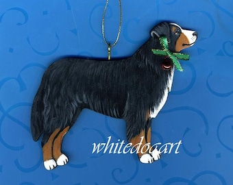 Handpainted Bernese Mountain Dog Christmas Ornament