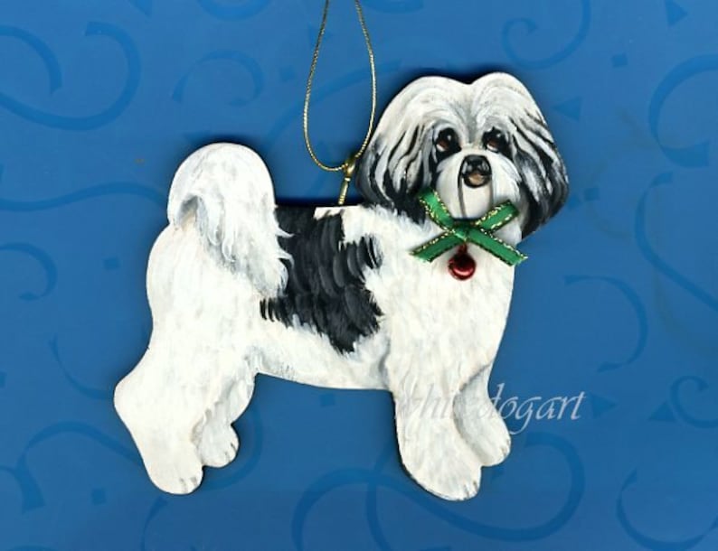 Handpainted Shih Tzu Puppy Cut Ornament Etsy
