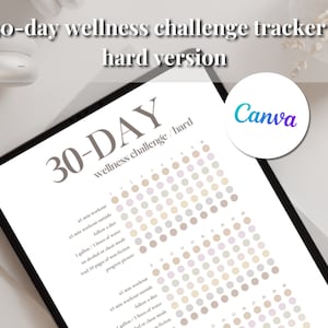 30-Day Challenge Tracker | Editable Template | Daily Habit Tracker | Easy Workout Fitness Challenge | Printable A3, A4 & US Letter