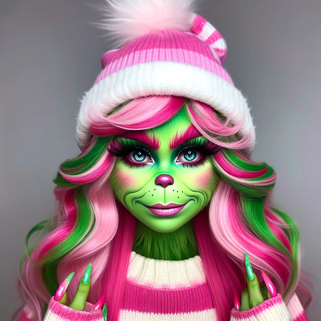Super Cute Christmas Bougie Grinch Christmas Girl Grinch Pink Etsy