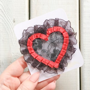 Lace Heart Motif Sew-On Patch