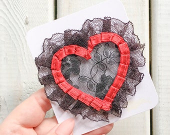 Lace Heart Motif Sew-On Patch
