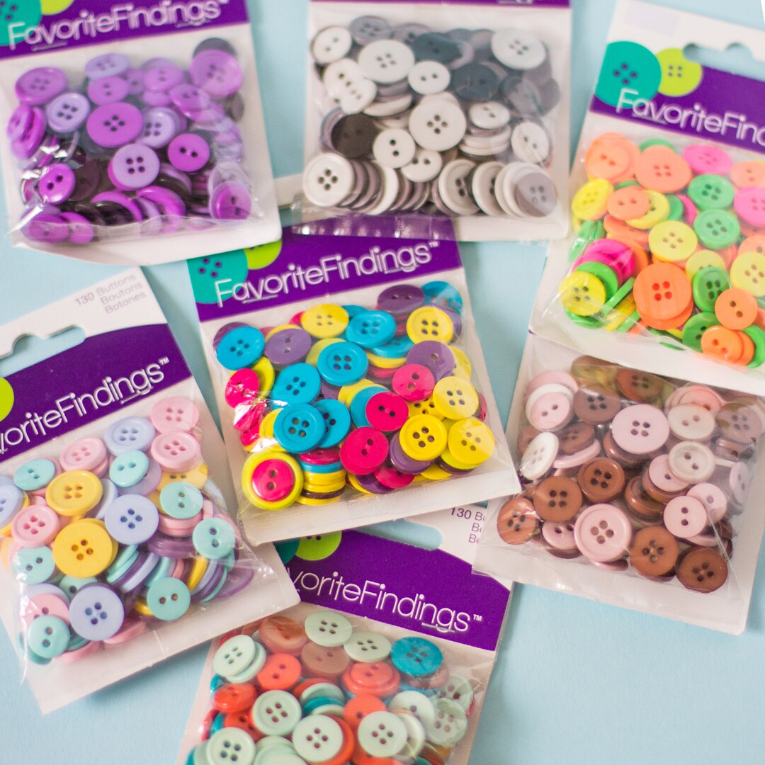 Mixed Colour Button Packs - Etsy UK