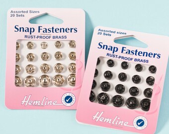 Assorted Sew On Metal Popper Snaps