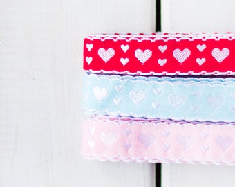 Bordo Smerlato Cuore Ricamato Nastro Trimming 2m - 20mm di larghezza