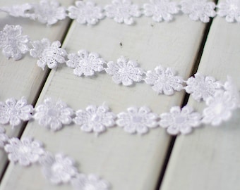 White 25mm Daisy nylon Guipure Lace Trimming