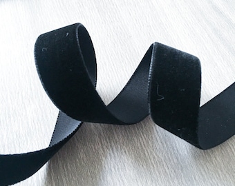 Black Velvet Ribbon Nylon by the meter