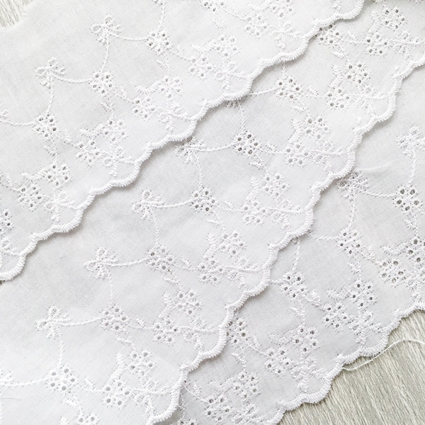 Broderie Anglaise Trimming 70mm Flat