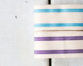 Cotton Woven Stripe Ribbon 3m - 38mm wide