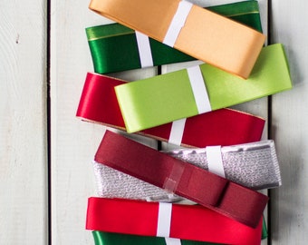 Pacchetti di Natale borsa mista verde e rosso Nastri 3m Pezzi