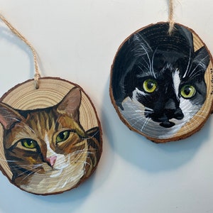 Custom pet portrait, custom pet ornament, hand painted pet, pet ornament, pet lovers, cat ornament, dog ornament, pet gift, Pet memorial image 3