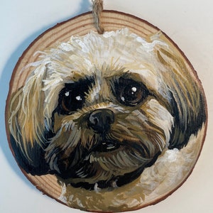 Custom pet portrait, custom pet ornament, hand painted pet, pet ornament, pet lovers, cat ornament, dog ornament, pet gift, Pet memorial image 5