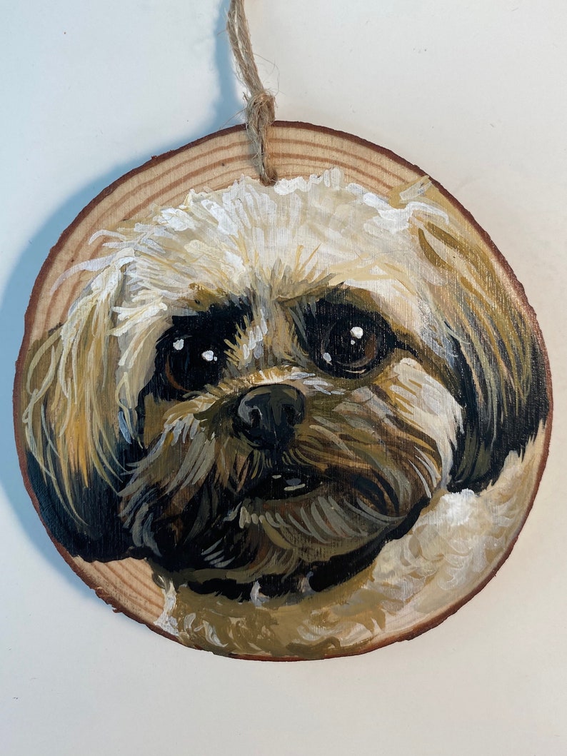 Custom pet portrait, custom pet ornament, hand painted pet, pet ornament, pet lovers, cat ornament, dog ornament, pet gift, Pet memorial image 5