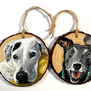 Custom pet portrait, custom pet ornament, hand painted pet, pet ornament, pet lovers, cat ornament, dog ornament, pet gift, Pet memorial image 2