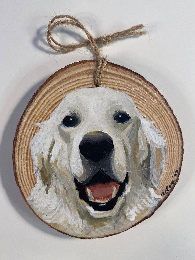 Custom pet portrait, custom pet ornament, hand painted pet, pet ornament, pet lovers, cat ornament, dog ornament, pet gift, Pet memorial image 6