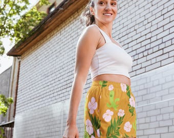 FFXIV Cactuar Athletic Shorts: Unisex Gamer Festival Style in Yellow