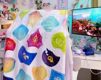 FFXIV Throw Blanket: Jelly Job Stone Design, Gamer Decor (50" x 60")