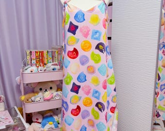 Warrior of Light's Job Stone Tie Strap Midi Dress in Pink