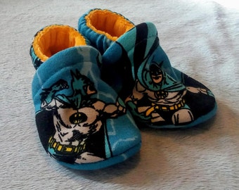 Batman: Handmade Baby Shoes Soft Sole Cotton Knit Fabric Non-Slip Booties