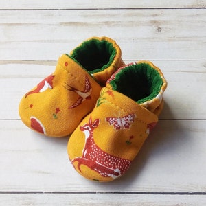 Forest Animals : Handmade Soft Sole Shoes Cotton Knit Fabric Non-Slip Booties Baby Toddler Child Adult image 1