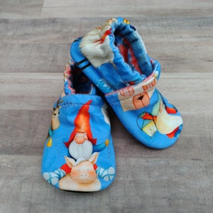 Gnomes : Handmade Baby Toddler Shoes Soft Sole Cotton Knit Fabric Non-Slip Booties image 4