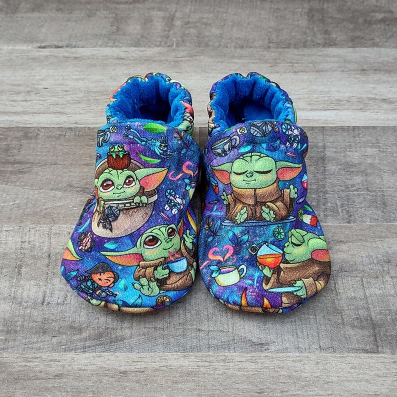 Baby Alien: Handmade Soft Sole Shoes Cotton Knit Fabric Non-Slip Booties Baby Toddler Child Adult image 2