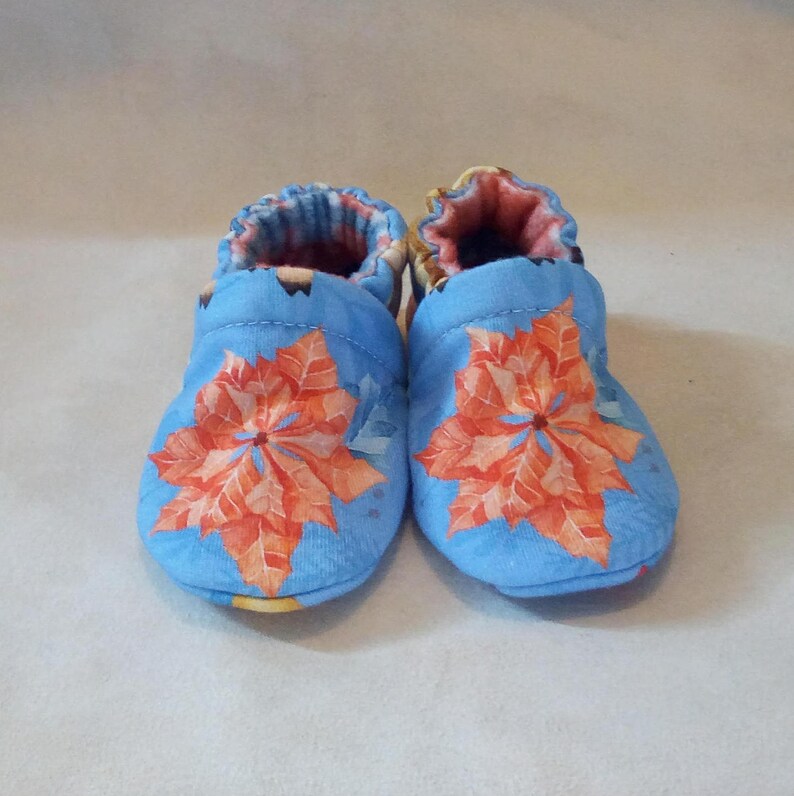 Gnomes : Handmade Baby Toddler Shoes Soft Sole Cotton Knit Fabric Non-Slip Booties image 7