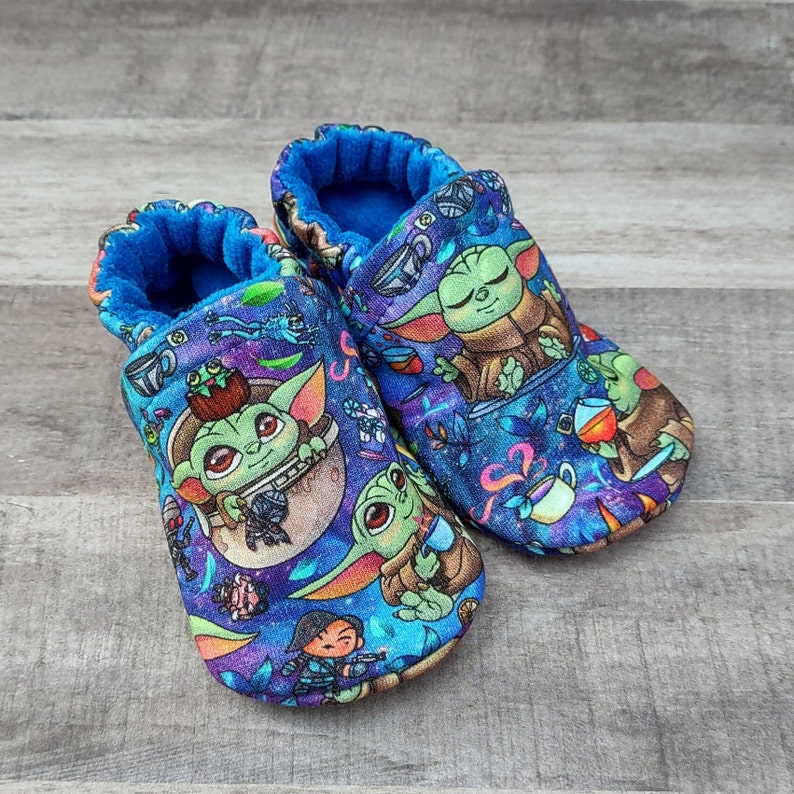 Baby Alien: Handmade Soft Sole Shoes Cotton Knit Fabric Non-Slip Booties Baby Toddler Child Adult image 3