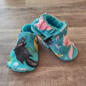 Axolotl : Handmade Soft Sole Shoes Cotton Knit Fabric Non-Slip Booties Baby Toddler Child Adult image 3