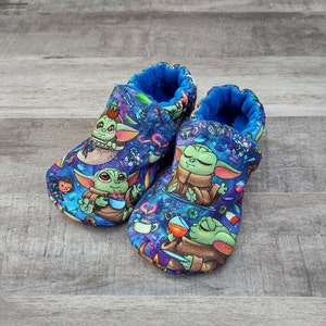 Baby Alien: Handmade Soft Sole Shoes Cotton Knit Fabric Non-Slip Booties Baby Toddler Child Adult image 1