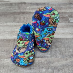 Baby Alien: Handmade Soft Sole Shoes Cotton Knit Fabric Non-Slip Booties Baby Toddler Child Adult image 5