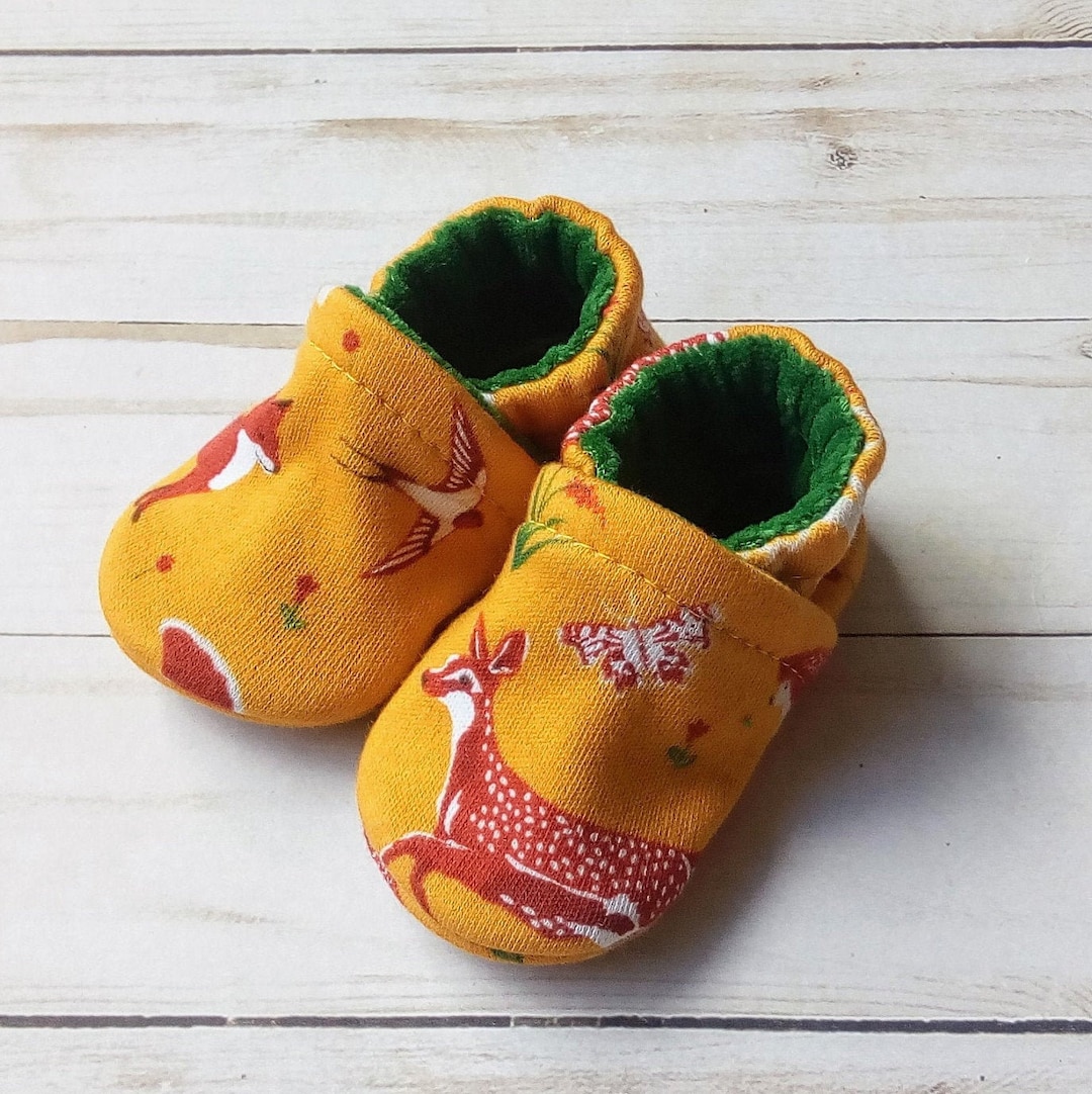 Animaux de la forêt Chaussures faites main à semelle souple en coton,  chaussons antidérapants pour bébé, tout-petit, enfant et adulte  France