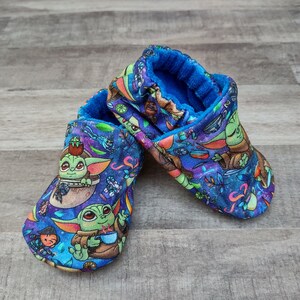 Baby Alien: Handmade Soft Sole Shoes Cotton Knit Fabric Non-Slip Booties Baby Toddler Child Adult image 4