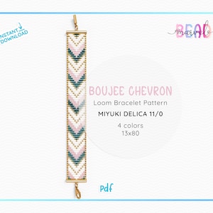 Boujee Chevron Loom Bracelet Pattern | Beaded Jewerly Pattern PDF | Loom Beading Grid for Miyuki Delica 11/0 Beads