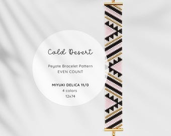 Southwestern Peyote Bracelet Pattern | Beaded Jewelry Pattern PDF | Even Count Peyote Beading Grid for Miyuki Delica 11/0 Beads