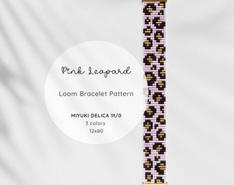 Leopard Print Loom Bracelet Pattern | Beaded Jewelry Pattern PDF | Loom Beading Grid for Miyuki Delica 11/0 Beads