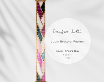 Boujee Herringbone Loom Bracelet Pattern | Beaded Jewelry Pattern PDF | Loom Beading Grid for Miyuki Delica 11/0 Beads