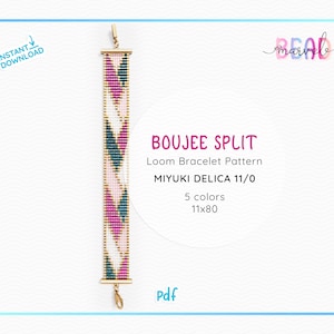 Modèle de bracelet à tisser à chevrons Boujee Motif de bijoux en perles PDF Grille à tisser pour perles Miyuki Delica 11/0 image 1