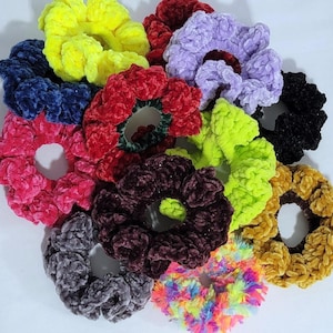 TWO Mystery Juicy Couture Handmade Plush Soft Jumbo Velvety SCRUNCHIE hair tie elastics scrunchie wristbands All occasion Gift