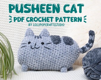 Pusheen Cat PDF Crochet Pattern - Amigurumi Tutorial for Adorable Plush Toy