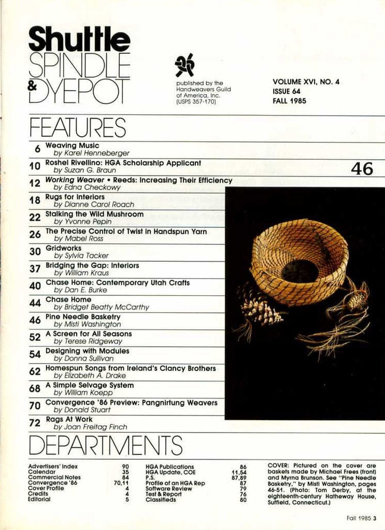 Shuttle Spindle and Dyepot SS&D Magazine Back Issue by Handweavers