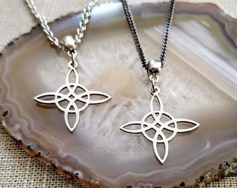 Collana con nodo delle streghe: ciondolo di protezione Wiccan, catena a scelta