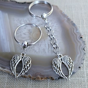 Angel Wings Keychain, BackPack or Purse Charm, Zipper Pull, Memorial Keepsakes