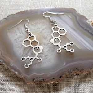 LSD Molecule Earrings, Acid Trip Dangle Drop Earrings, Raver Festival Jewelry image 1