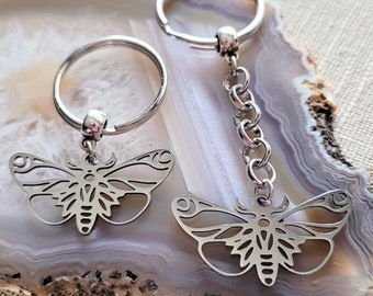 Butterfly Keychain, Backpack or Purse Charm, Zipper Pull, Machine Cut Stainless Steel Charms