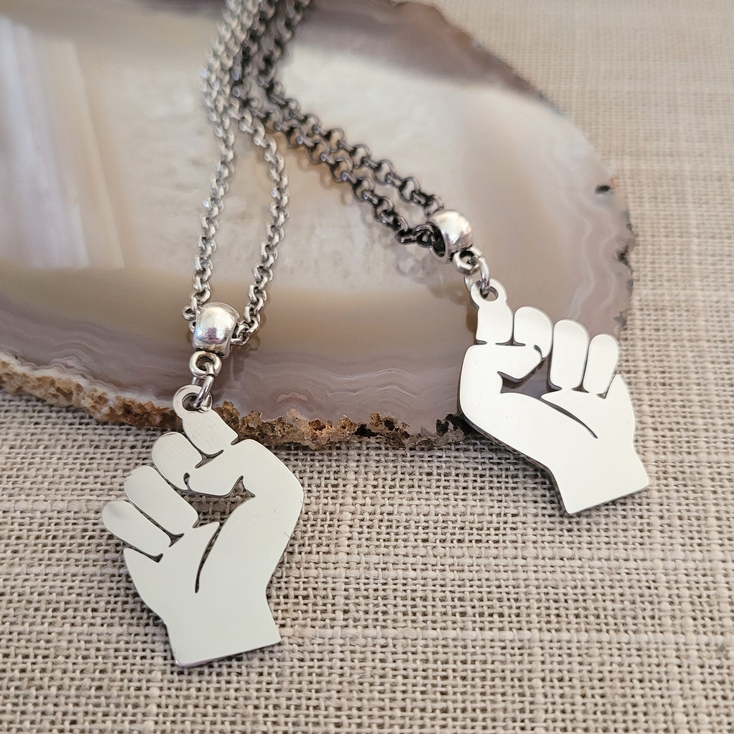 Raised Fist Necklace Your Choice of 
