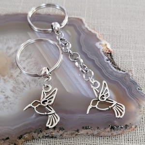Hummingbird Keychain: Silver Peace Dove Charm, Backpack Zipper Pull
