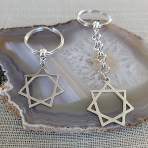 Heptagram Keychain, Seven Pointed Star, Backpack or Purse Charm, Zipper Pull