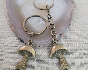 Mushroom Keychain, Purse Bag or Backpack Charm, Zipper Pull